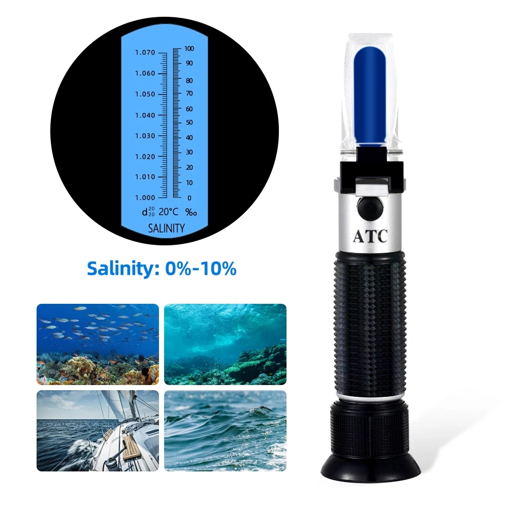 Refractometer Salinity - Zoutgehalte Refractometer 0-10% 1.000-1.070SG Optische Salometer